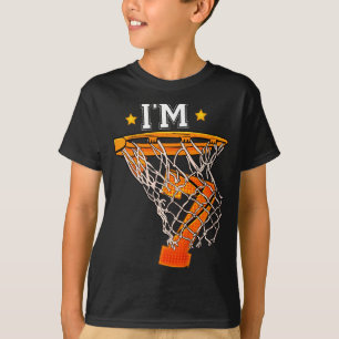 Kids 7th Birthday Bysketbyll Im 7 Boy Girl 6th Bi  T-Shirt
