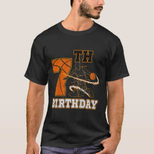 Kids 7th Birthday Bysketbyll Kids Boys Men Sport L T-Shirt
