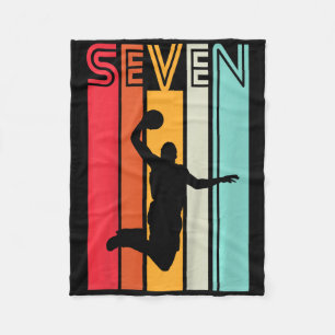 Kids 7th Birthday Bysketbyll Lover Gift 7 Years Ol Fleece Blanket