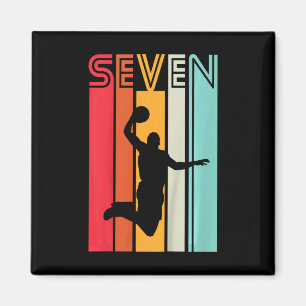 Kids 7th Birthday Bysketbyll Lover Gift 7 Years Ol Magnet