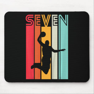 Kids 7th Birthday Bysketbyll Lover Gift 7 Years Ol Mouse Mat
