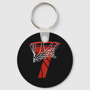 Kids 7th Birthday Bysketbyll - Seven Years Gift Fo Key Ring