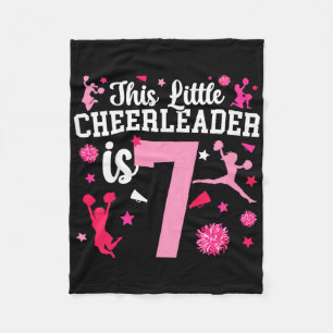 Kids 7th Birthday Cheerleading Girl Seven Year Old Fleece Blanket