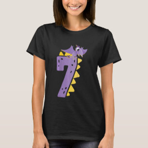Kids 7th Birthday Dinosaur Pre Historic Theme Birt T-Shirt