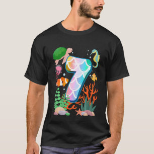 Kids 7th Birthday Fish Tetra Aquarium Underwater B T-Shirt