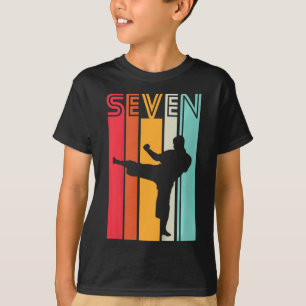 Kids 7th Birthday Gift Karate Retro Taekwondo Mart T-Shirt
