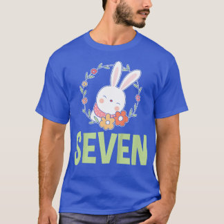 Kids 7th Birthday Girl Rabbit 7 Years Rabbit Birth T-Shirt