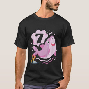 Kids 7th Birthday Girls Shark 7 years Old Ocean Sh T-Shirt