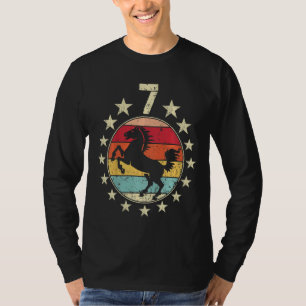 Kids 7th Birthday Horse Seventh 7 Year Old Birthda T-Shirt