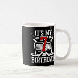 Kids 7th Birthday Ice Hockey Boy 7 Year Old Ice Ho Coffee Mug