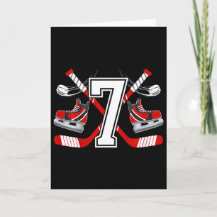 Kids 7th Birthday Ice Hockey Boy Seven Year Old Ic Card