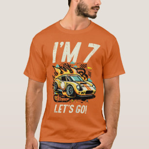 Kids 7th Birthday Im 7 Lets Go Race Seven Year Old T-Shirt