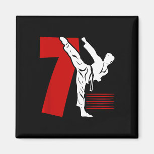 Kids 7th Birthday Karate 7 Year Old Karate Birthda Magnet