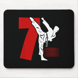 Kids 7th Birthday Karate 7 Year Old Karate Birthda Mouse Mat