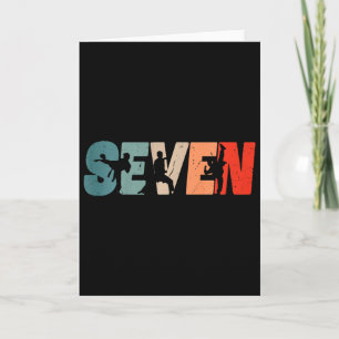 Kids 7th Birthday Karate Fighter 7 Year Old Girls Card