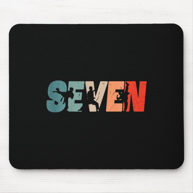 Kids 7th Birthday Karate Fighter 7 Year Old Girls  Mouse Mat (Front)