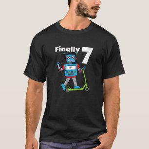 Kids 7th Birthday Party 7 Years Robot Scooter Robo T-Shirt