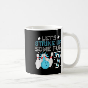 Kids 7th Birthday Party Bowling Boy 7 Year Old Bow Coffee Mug