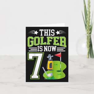 Kids 7th Birthday Party Golf Boy Seven Year Old Go Card