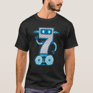 Kids 7th Birthday Robot Boy 7 Year Old Robotics T-Shirt