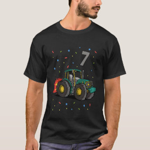 Kids 7th Birthday Seven Years Old Boy Tractor Digg T-Shirt