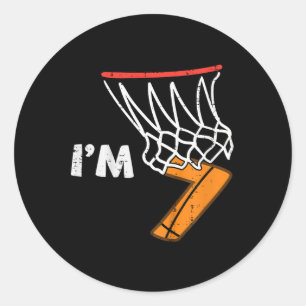 Kids 7th Birthday Sketll Im 7 Seven Year Old Bday Classic Round Sticker