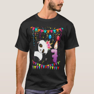 Kids 7years Old 7th Birthday Panda Unicorn Girl  P T-Shirt