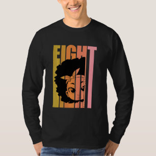 Kids 8 Today Black Girl Queen Retro 8th Afro Hair  T-Shirt