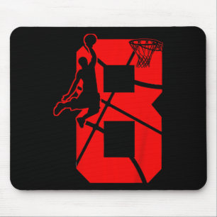 Kids 8 Year Old 8th Basketball Birthday PartyTheme Mouse Mat