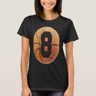 kids 8 year Old Birthday Boys basketball 8th birth T-Shirt