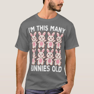 Kids 8 Year Old Birthday Bunny Lover 8th Birthday T-Shirt