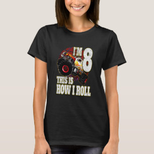 Kids 8 Year Old Birthday  Loves Monster Truck T-Shirt