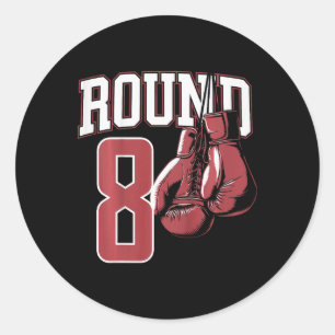 Kids 8 Year Old Boxer Bday Party 8th Birthday Boxi Classic Round Sticker