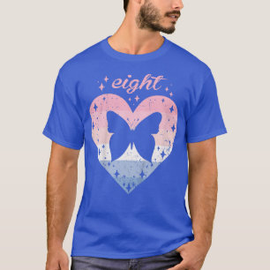 Kids 8 Year Old Cute Butterfly Birthday Girl 8th B T-Shirt