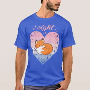 Kids 8 Year Old Cute Fo Birthday Girl 8th Bday  T-Shirt