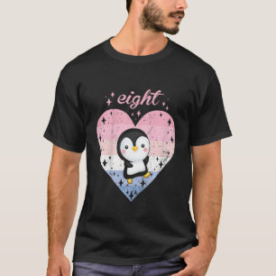 Kids 8 Year Old Cute Penguin Birthday Girl 8th B D T-Shirt