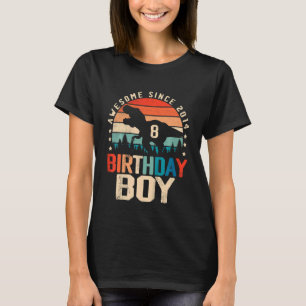 Kids 8 Year Old Dinosaur 8th Birthday Boy Awesome T-Shirt