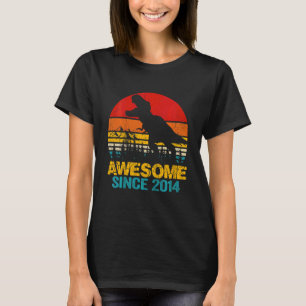 Kids 8 Year Old Dinosaur Awesome Since 2014 8th Bi T-Shirt