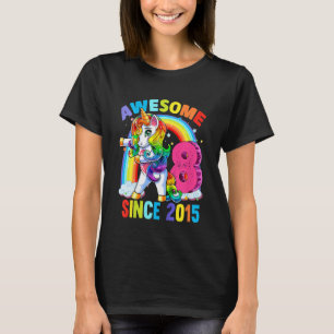 Kids 8 Year Old  Girls Teens Dabbing Unicorn 8th B T-Shirt
