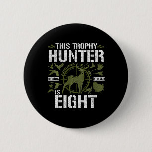 Kids 8 Year Old Hunting Birthday Party Duck Deer H 6 Cm Round Badge