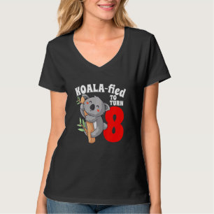 Kids 8 Year Old Koala Birthday Cute Koalafied Girl T-Shirt