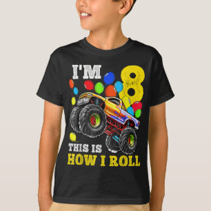 Kids 8 Year Old Shirt 8th Birthday Boy Monster
