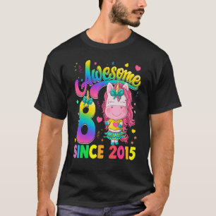Kids 8 Year Old Since 2015 Princess Unicorn 8th B T-Shirt
