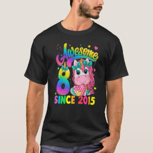 Kids 8 Year Old Since 2015 Princess Unicorn 8th B T-Shirt