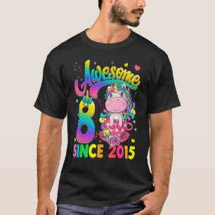 Kids 8 Year Old Since 2015 Princess Unicorn 8th B T-Shirt
