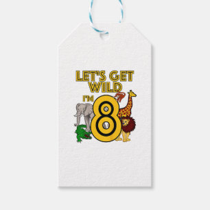 Kids 8 Year Old Zoo Birthday Shirt Safari Jungle A Gift Tags