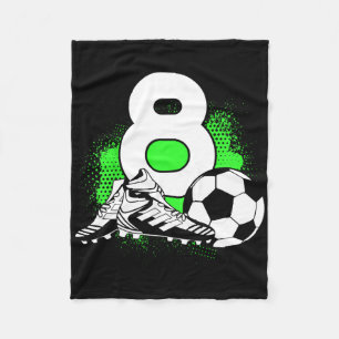 Kids 8 Years Old Boy 8th Birthday Gift Bday Soccer Fleece Blanket