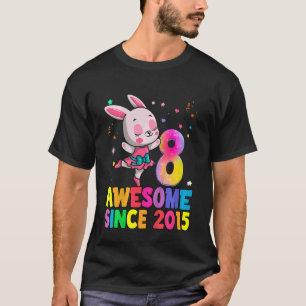 Kids 8 Years Old Rabbit Ballet Gifts 8th Birthday T-Shirt