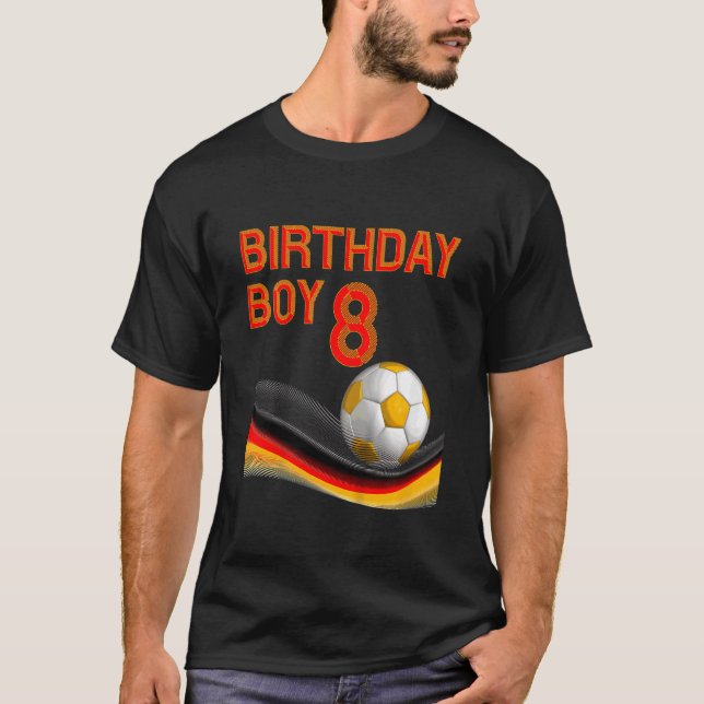 Kids 8h Birthday Boy Soccer Ball 8 Years Old Kids  T-Shirt (Front)