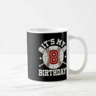 Kids 8th Baseball Birthday Party Boys Sport Fan 8 Coffee Mug
